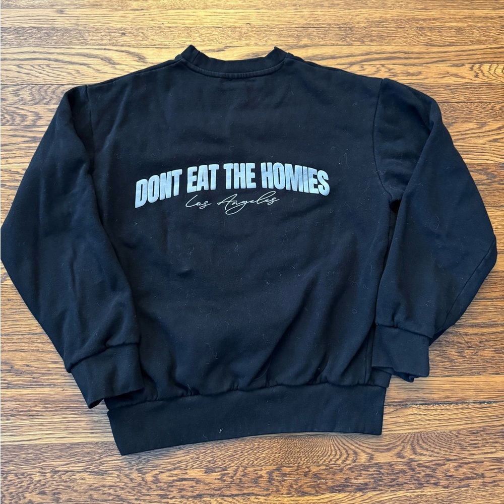 #593 DEPARTMENT OF HUMANITY (DON’T EAT THE HOMIES) Black Crewneck Sweatshirt